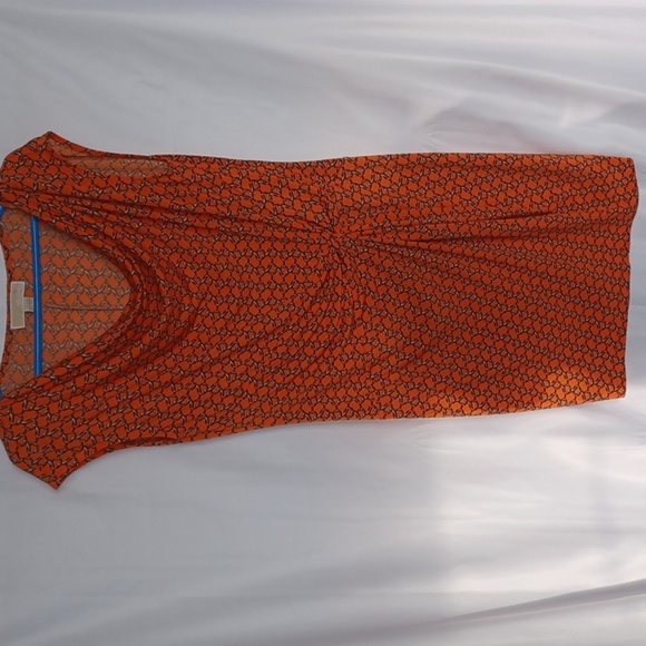 Michael Kors Chain Print Jersey Dress, orange & brown - Picture 1 of 8